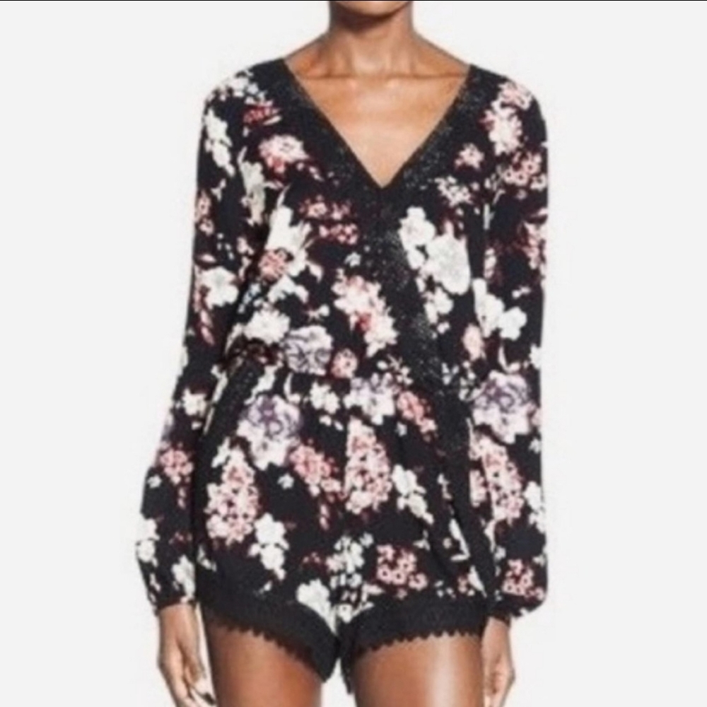 Band of Gypsies Floral Long Sleeve Romper